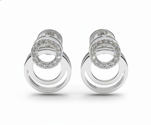Pendientes de Diamantes Redondos para Mujer, Diamantes Naturales y Cultivados en Laboratorio - Product Image 1