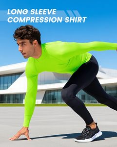 Rash Guard For Men Athletic <b>Base</b> <b>Layer</b> MMA Compression Shirt Turtle Neck <b>Long</b> <b>Sleeve</b> Rash Guard For Gym Training Running Cycling - Product Image 5