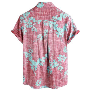 Chemise hawaïenne tendance pour homme à manches courtes, motif botanique sur le devant, décontractée, idéale pour l'été, les vacances à la plage, les voyages, les stations balnéaires et les événements - Product Image 2