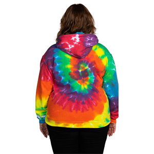 เสื้อฮู้ดดี้โอเวอร์ไซส์ผ้าฟลีซโพลีเอสเตอร์/คอตตอนแบบกำหนดเอง ลายมัดย้อม สไตล์ไฮสตรีท สำหรับผู้หญิงไซส์พลัส  ตกแต่งด้วยคริสตัลปักลาย  ขายส่งสำหรับฤดูหนาว - Product Image 3