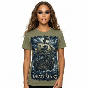 T-shirt personnalisé pour femme en gros, motif rose gothique et zombie, impression sérigraphique de haute qualité, esthétique sombre, vêtements féminins - Product Image 2