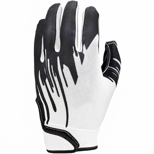 High Quality <b>Fingerless</b> <b>Gloves</b> White Black Dripping Print Polyester Non-Slip Sports Unisex All Seasons Breathable UV Protection - Product Image 1