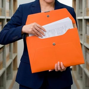 Leather Waterproof School Document <b>Folder</b> with 3 <b>Pockets</b> Filing Envelopes Opaque <b>A4</b>/Letter Size - Product Image 3