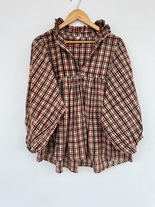Chemisier à carreaux 100 % coton pour femme, haut à manches longues en gingham, décontracté, style bohème, ample, léger, pour l'été - Product Image 3