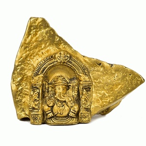 รูปปั้นพระพิฆเนศทำด้วยมือทองเหลืองสำหรับตกแต่งห้องพูจาและวัดสำหรับดิวาลี - Product Image 2