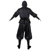 Costume de ninja noir à capuche intégrale, tenue de kung-fu et arts martiaux, coupe ample, durable, extensible, léger, en polyester, taille adulte, en stock