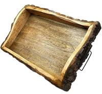 Plateau de service en bois massif fait main de qualité supérieure, rectangulaire, pour collations, café, petit-déjeuner, pour la maison, la cuisine, la table à manger