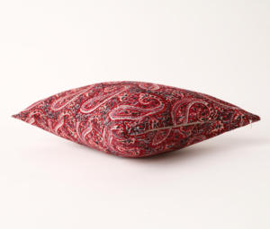 Deep <b>Red</b> Florals Cotton Washable Zipper Closure <b>Cushion</b> <b>Cover</b> Hand Block Printed Jaipur India Vintage Pattern Decorative Throw - Product Image 5