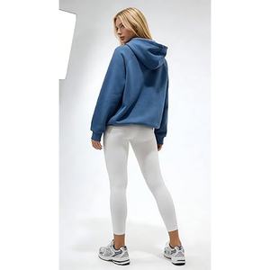 Sweat-shirt à capuche personnalisé ODM avec logo bleu sur le devant, pour homme et femme, en coton molletonné de qualité supérieure, écologique, décontracté, hiver, 370g, coupe-vent - Product Image 4