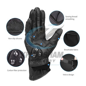 Meilleure vente en ligne, nouvelle conception, gants de moto en cuir pour hommes, respirants, antidérapants, à doigts entiers, coupe-vent pour l'extérieur - Product Image 2