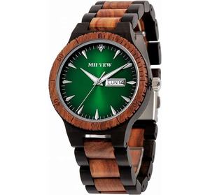 Montre ronde en bois faite à la main avec logo personnalisé, style Art déco antique, design français OEM, mouvement à quartz, usage quotidien, sur mesure - Product Image 4