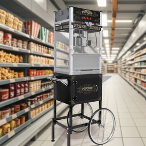 Commercial <b>Popcorn</b> <b>Machine</b> with Vintage Style 20 Ounce Kettle Tempered Glass Warming Deck Cart on Wheels 1440 Popper - Product Image 4