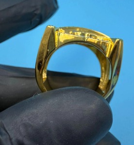 Anillo de Moissanita con Acabado en Oro Amarillo Vintage sobre Plata 925, Joyería Hip Hop, Anillos de Diamantes de Corte Redondo con Claridad VVS - Product Image 5