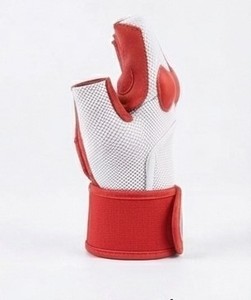 KLTW Red <b>Suede</b> Half Finger Workout <b>Gloves</b> With Adjustable Wrist Strap For Fitness Exercise All Seasons - Product Image 3