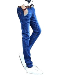 Jeans formels pour hommes grande taille en gros, logo personnalisé, design brodé, anti-boulochage, respirant, en coton denim, fermeture éclair - Product Image 5