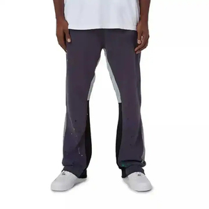 OEM Heavy Weight Cotton French Terry Men's Sweatpants Custom Paint Splatter Flare Baggy Sweat Custom <b>Vintage</b> Stacked Sweat <b>Pant</b> - Product Image 4
