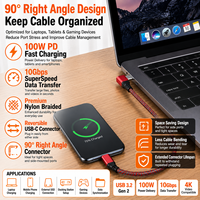 Cable de Carga Rápida USB C a USB C de 100W Personalizado LUNGKAY OEM, Cable Trenzado Tipo C de Sincronización de Datos de 10Gbps para MacBook, iPhone 15, iPad