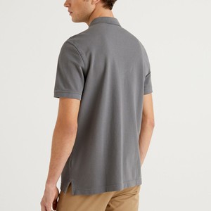 Polo homme tendance 2026, couleur unie, manches courtes, coton piqué, coupe classique, style décontracté, gris, boutons, respirant - Product Image 6
