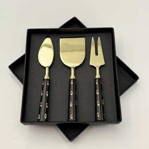 Ensemble de couteaux à beurre avec manche en résine unique et lames en acier inoxydable, ensemble de trois ustensiles de cuisine avec lames tranchantes compatibles lave-vaisselle - Product Image 1