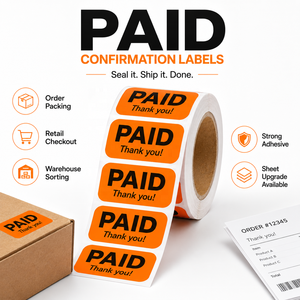 Etiquetas Adhesivas de Confirmación de <span class=keywords><strong>Pago</strong></span> PAID Naranjas, Etiquetas Autoadhesivas para Contabilidad Minorista, para <span class=keywords><strong>Facturas</strong></span> y Recibos - Product Image 3