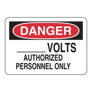Panneau de sécurité Brady Danger Volts pour zones haute tension, imprimé UV, personnel autorisé uniquement - Product Image 2