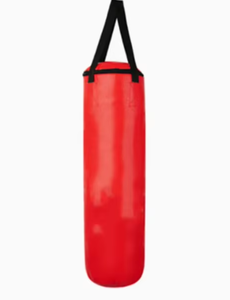 Sac de boxe d'entraînement en PU rouge et noir, rempli de sable, avec fermeture éclair, sac de frappe lourd et durable pour la pratique de la boxe pour adultes - Product Image 3