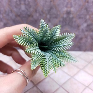 Accesorios para casa de muñecas en miniatura, adorno en maceta de imitación de planta verde escarchada blanca de corcho, decoración en miniatura para mayores de 14 años - Product Image 2
