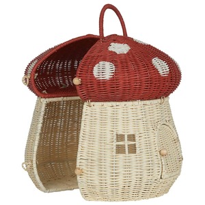 ตะกร้าใส่เห็ดสีแดงแบบเปิดครึ่ง ตะกร้าเก็บของทำมือ ขายส่ง เป็นมิตรกับสิ่งแวดล้อม ผลิตในเวียดนาม พร้อมส่ง - Product Image 1