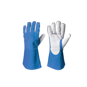 Gants de soudage en cuir de vache de 16 pouces, résistants à la chaleur, ignifuges, respirants, confortables, anti-éclaboussures, protection contre les éclaboussures de métal fondu - Product Image 1