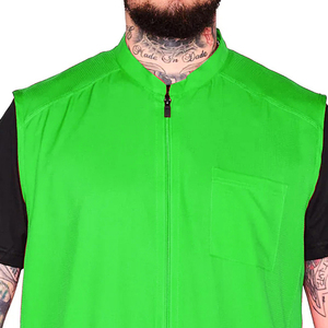 Chaleco sin mangas para barbero, color verde, con cremallera y bolsillos, ecológico, impermeable y transpirable, de poliéster, para uso en salón. - Product Image 3