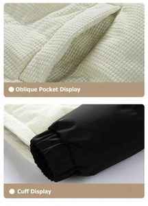 LUXE ATTIRE INDUSTRY Men's Puffer Hooded Warm <b>Waterproof</b> Winter Outerwear Light <b>Grey</b> Fur Shell Filled Bomber Style <b>Jacket</b> - Product Image 5