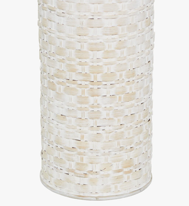 Vase à fleurs décoratif en bambou tressé blanc, style bohème rustique, pour bouteille de vin, grande taille, en promotion - Product Image 5