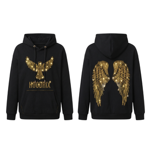 Sudadera con capucha personalizada con pedrería, transferencia termoadhesiva, cristales DMC, para mujer, de felpa francesa, estilo urbano, tallas grandes, venta al por mayor de fábrica - Product Image 1