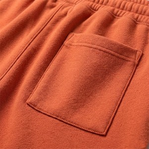Unisex Vibrant <b>Orange</b> <b>Terry</b> Shorts Adjustable Drawstring Waist Soft Touch Lounge And Training Bottoms Everyday Comfort Fit - Product Image 4