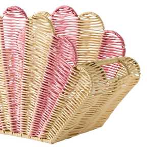 Kids Scallop Rattan Storage <b>Basket</b> Children Furniture Nursery Room Natural <b>Wicker</b> Shell Organiser For Children Playroom Decor - Product Image 2