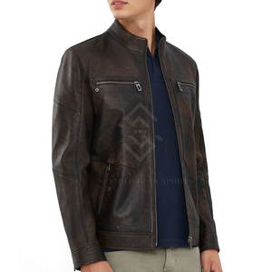 New Arrival High Quality Eco-Friendly Breathable Cow Skin Leather <b>Jacket</b> Front Logo <b>Casual</b> <b>Men</b> Winter <b>Jacket</b> Made in Pakistan - Product Image 2