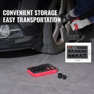 15 pezzi 3/8 a 6 punti \ "Kit di strumenti a cricchetto per unità custodia prese impatto Set comoda custodia per utensili - Product Image 6