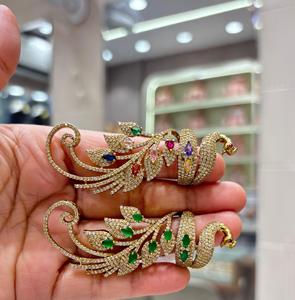 Exquisitos Aretes de Moissanita Chapados en Oro de Latón de Calidad Superior y a la Moda para Mujeres y Niñas, Colección para Bodas y Fiestas - Product Image 2