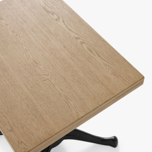 Cast <b>Iron</b> Square Wooden Top Dining <b>Table</b>, Black Metal Base Metal Dining <b>Table</b> For Home & Restaurant Use Dining <b>Table</b> 4 Seater - Product Image 6