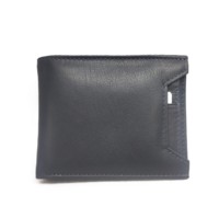Dompet Pria Kulit Asli Kulit Kambing, Kantong Kartu Depan, Kantong Uang Koin, Anti RFID, Minimalis, Lipat Dua, MOQ Rendah