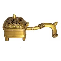 Brûleur d'encens en laiton de qualité supérieure au design personnalisé avec découpes en forme d'étoile, diffuseur aromatique, utilisation toute saison, brûleur d'encens décoratif