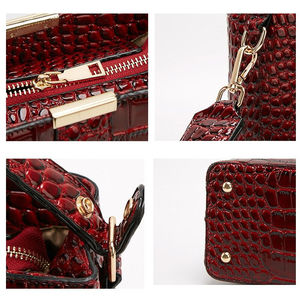 Bolso de Mano de Cuero con Estampado de Cocodrilo, Bolso Tote Pequeño, Bolso de Hombro con Correa de Diamantes de Imitación, Accesorio de Moda para Mujer - Product Image 3