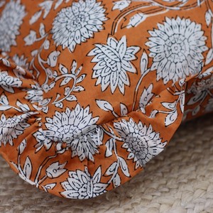 Floral Ruffle Cushion Cover Square Bohemian Style Home Decorative Pillowcase Orange <b>White</b> Pattern - Product Image 3