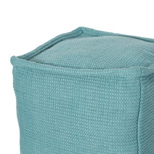 Hansolo Teal filato quadrato Pouf elegante Ottoman decorativo per uso domestico - Product Image 5