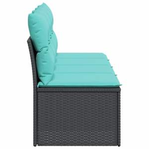 Canapé de jardin noir et bleu - Product Image 5