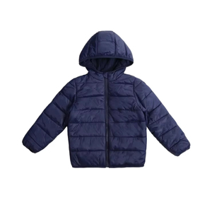 Veste parka matelassée en toile pour garçons, coupe classique, col montant, fermeture éclair, extérieur 100 % polyester, écologique et respirante - Product Image 1