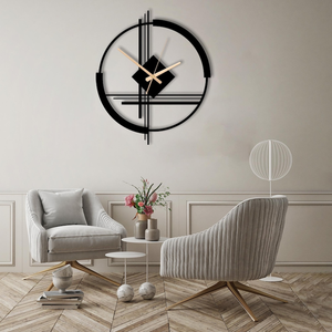 Modern Metal <b>Wall</b> <b>Clock</b> Geometric Circular Design Contemporary Abstract Timepiece Decorative Living Room Interior <b>Wall</b> <b>Decor</b> - Product Image 2