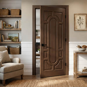 Custom Solid Nyatoh Interior Panel Door GA-25S Modern Design Malaysia Bedroom Villa - Product Image 3