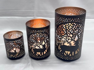 Wholesale Supply Iron Pillar Candle Holder Stand Waterproof Natural Durable for Christmas Home Decoration Handmade Eco-Friendly - Product Image 3