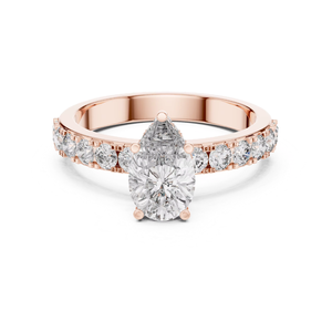 Anillo de Plata de Ley de Lujo con Corte Ovalado, Piedras Brillantes de Circonia Cúbica, Solitario con Incrustaciones, Chapado en Rodio, Elegante para Compromiso, Boda o Novia - Product Image 5